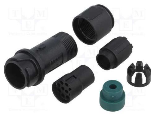 Conector: redondos, ficha, f&ecirc;mea, PIN: 10, sem co.