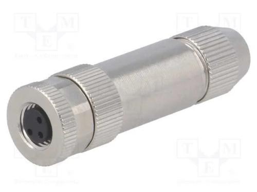 Conector: M8, f&ecirc;mea, PIN: 3, simples, blindadas, .