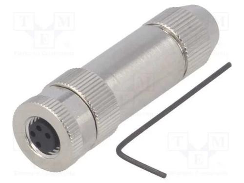 Conector: M8, f&ecirc;mea, PIN: 4, simples, blindadas, .