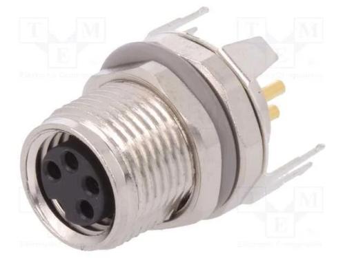 Conector: M8, f&ecirc;mea, PIN: 4, blindadas, tomada, I.