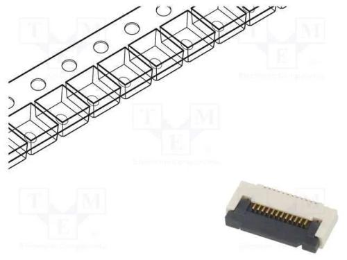 Conector: Ffc/Fpc, Horizontais, Pin: 12, Zif, Smt, 50v, 0,4a, Mat: Lcp
