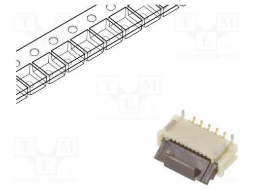 Conector: Ffc/Fpc, Verticais, Pin: 10, Zif, Smt, Fh12, 50v, 500ma