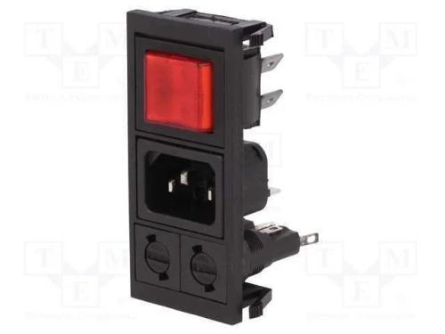 Conector: de alimenta&ccedil;&atilde;o, tomada, macho, 10A, 250.