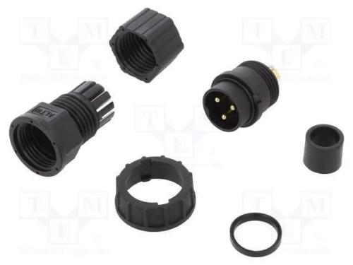 Conector: redondos, ficha, Tamanho D, macho, PIN:.