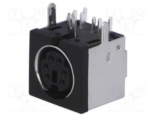 Tomada, DIN mini, f&ecirc;mea, PIN: 6, THT, angulares 90