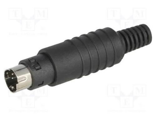 Ficha, DIN mini, macho, PIN: 4, com o anel protet.