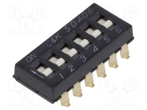Interruptor: DIP-SWITCH, Quantidade de sec&ccedil;&otilde;es: 6.