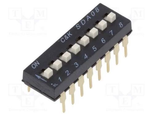 Interruptor: DIP-SWITCH, Quantidade de sec&ccedil;&otilde;es: 8.