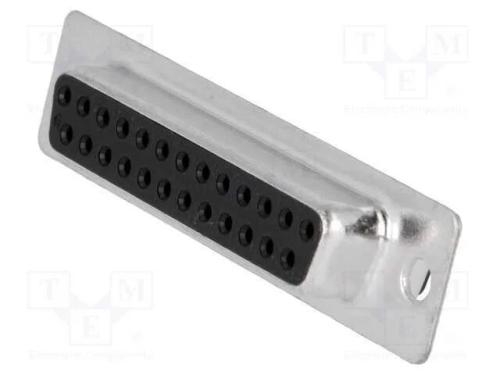 D-Sub, PIN: 25, ficha, f&ecirc;mea, com cabo, solda, Co.