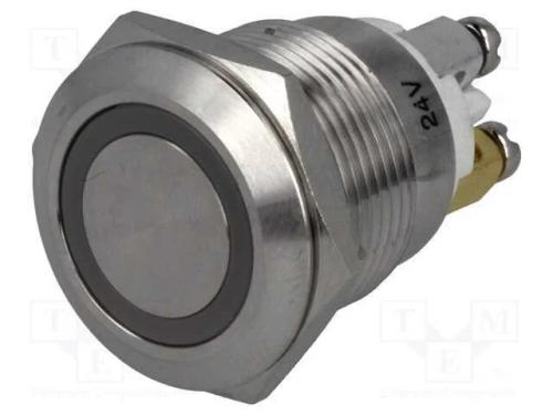 Interruptor: Antivandalismo, Pos: 2, Spst-No, 2a/36vdc, Ip65, 19mm