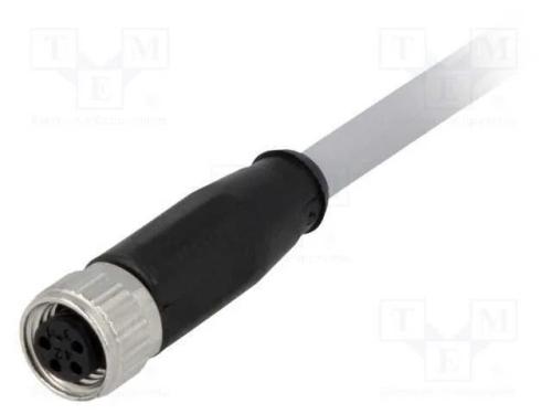 Conector: M8, f&ecirc;mea, PIN: 4, simples, com cabo, f.