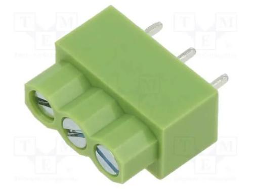 PCB bloco terminal, angulares 90, 5mm, faixas: 3,.