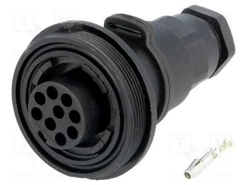 Conector: redondos, ficha, f&ecirc;mea, PIN: 9, rosca e.