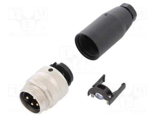Ficha, 7/8", Macho, Pin: 4, Simples, Rosca Externa,Torcidos, 6&divide;8mm