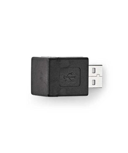 Adaptador Usb-A | Usb 2.0 | Usb-A Macho | Usb-A F&ecirc;mea | 480 Mbps | Redondo | Niquelado | Pvc | Preto