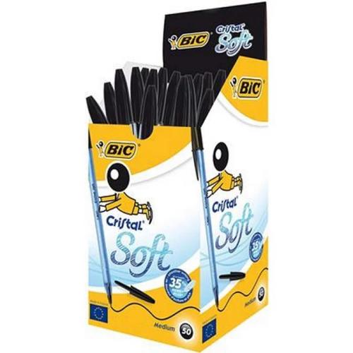 Boligrafo Cristal Soft Trazo 0,5 Mm. Color Negro .