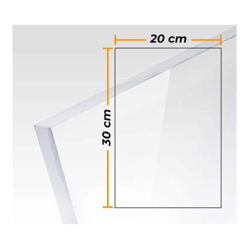 Placa Metacrilato Transparente Colada 3mm - 20x30cm.