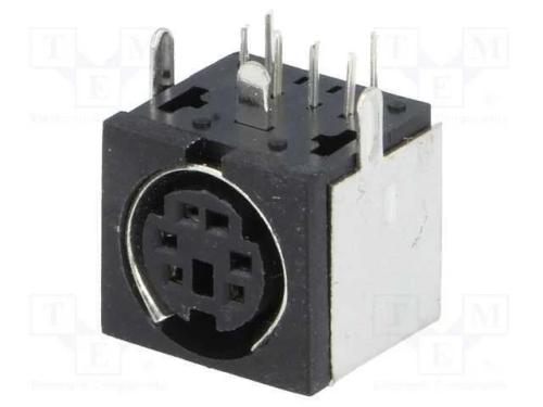Tomada, DIN mini, f&ecirc;mea, PIN: 6, blindadas, THT, .