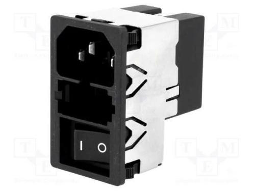 Conector: de alimenta&ccedil;&atilde;o, tomada, macho, 6A, 250V.