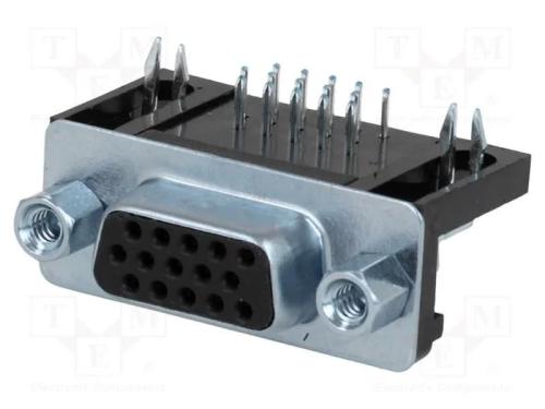 D-Sub HD, PIN: 15, tomada, f&ecirc;mea, angulares 90, T.
