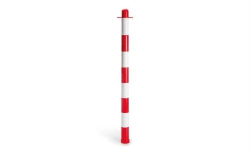 Poste de pl&aacute;stico vermelho/branco sem base
