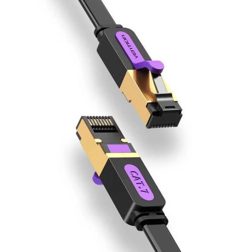 Flat Utp Category 7 Network Cable Vention Icabl 10m Black