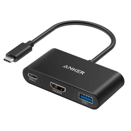 Anker - Hub Usb-C 3 em 1 - Suporta o Carregamento.