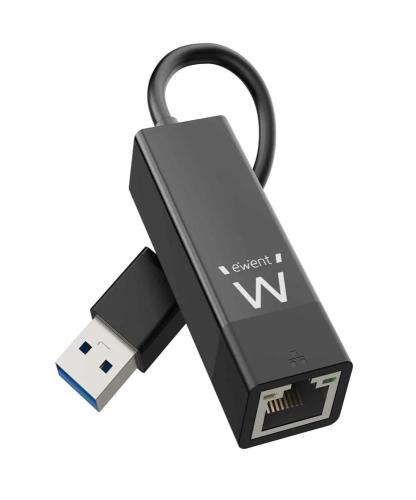 Adaptador de Rede Ewent Ew1017 Gigabit Ethernet Usb 3.2 Gen 1 Preto