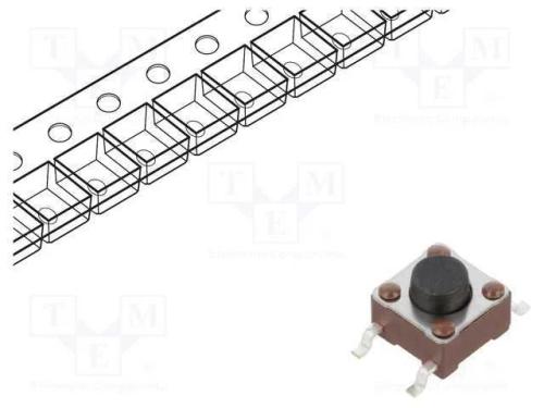 Microinterruptor Tact; Spst-No; Pos: 2; 0,05a/24vdc; Smt; 1,6n
