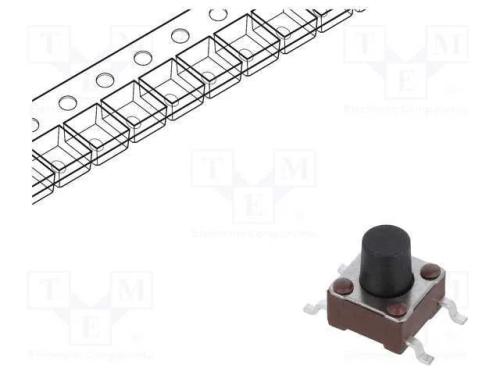 Microinterruptor Tact; Spst-No; Pos: 2; 0,05a/24vdc; Smt; 1,57n