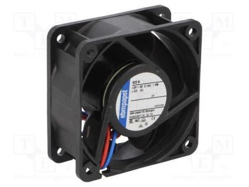 Ventilador: DC, transversal, 12VDC, 60x60x25mm, 4.