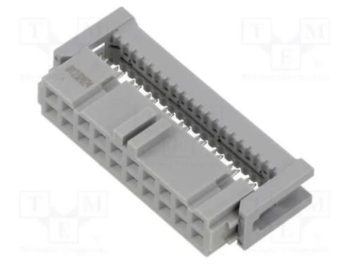 Ficha; Idc; F&ecirc;mea; Pin: 20; Idc; para Fita; 1,27mm; Dourado; 2,5a