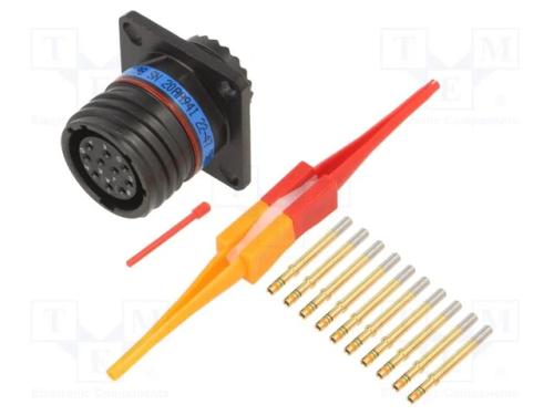 Conector: Militar, Tamanho 13, Mil-Dtl-38999 Series Iii, Preta