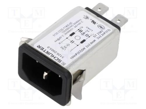 Conector: de alimenta&ccedil;&atilde;o, tomada, macho, 4A, 250V.