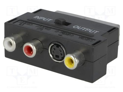 Adaptador, tomada RCA x3,SCART ficha,SVHS tomada .