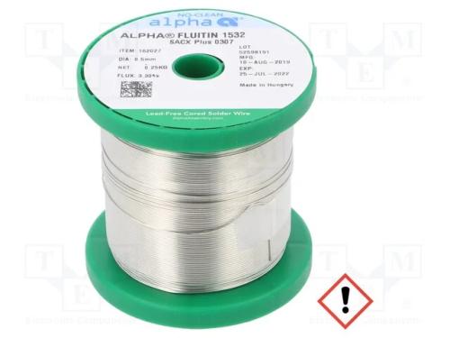 Arame de Solda, Sn99ag0,3cu0,7, 0,5mm, 250g, Sem Chumbo, Bobina