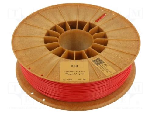 Filamento: ASA, 1,75mm, vermelho, 220&divide;250C, 700g