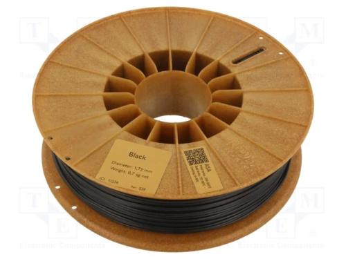 Filamento: ASA, 1,75mm, preta, 220&divide;250C, 700g