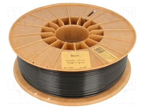 Filamento: PET-G, 1,75mm, preta, 220&divide;250C, 1kg