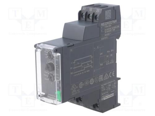Rel&eacute; Temporizado, 0,05s&divide;300h, Dpdt, 250vac/8a, Uten: 24&divide;240vac