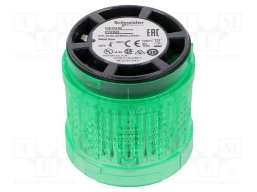 Sinalizador: Luminoso, Led, Verde, 24vdc, 24vac, Ip65, 60mm