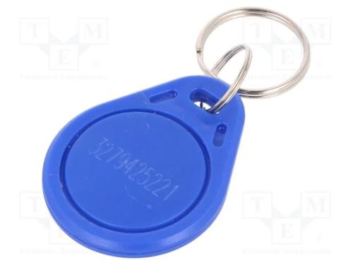 Porta-chaves RFID, ISO/IEC14443-3-A, pl&aacute;stico, az.