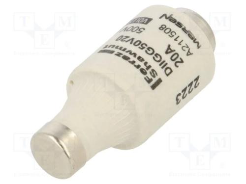 Fus&iacute;vel: Baixa Tens&atilde;o, Gg, 20a, 500vac, 500vdc, Industrial, Dii
