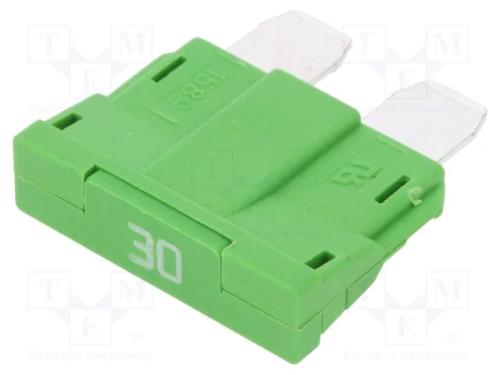 Fus&iacute;vel: baixa tens&atilde;o, 30A, 250VAC, 58VDC, automo.