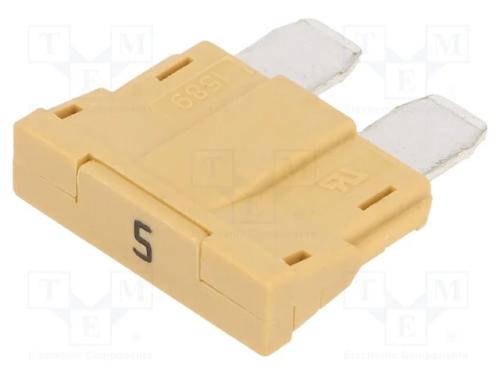 Fus&iacute;vel: baixa tens&atilde;o, 5A, 250VAC, 58VDC, automot.