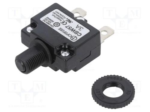 Fus&iacute;vel: t&eacute;rmico, 3A, Imax: 1kA, 125V,250V, 32VDC.