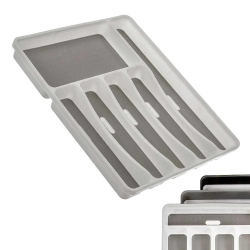 Organizador de Talheres em Pl&aacute;stico, Branco 32,5x.