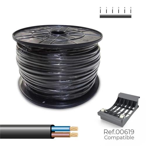 Mangueira plana h05vvh2-f 2 x 1,5 mm2 preta 200 m.