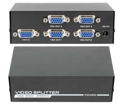 Divisor de Vga Ativo 1 Entrada 4 Sa&iacute;das