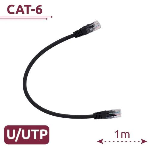 Cabo Utp - Ethernet - Conectores Rj45 - Categoria 6 - 1 M - Cor Preto
